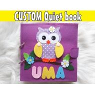 HagiToys CUSTOM Activity quiet book Owl for educational toddler, Sensory busy toy for build fine motor skills First Birthday baby gift Christmas toys