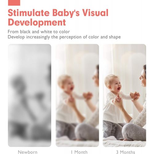 [아마존베스트]Hahaland Baby Flash Cards Baby Visual Stimulation Cards 0-3-6-12-36 Months, 80PCS 160 Pages Black White Colorful Double Sided High Contrast Card Newborn Gifts
