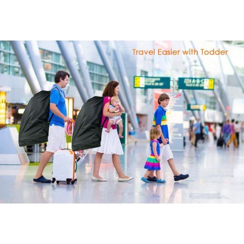  Haibin Xiongdi Car Seat Travel Carrier Bag Cover Airplane Gate Check Backpack for Traveling, Airport Safety Deluxe, Big, Waterproof Safety Wrap-Protector| Durable 420D Oxford Fabric, Fits Car Sea