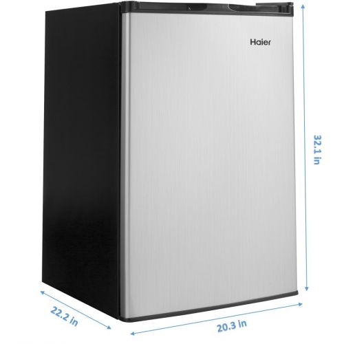  Haier 4.5 Cu Ft Single Door Mini Fridge HC46SF10SV, Virtual Steel