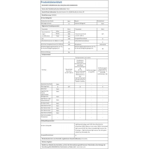  Haier WS50GA Weinkuehlschrank / 127 cm Hoehe/LED Display zur Temperatureinstellung, Temperaturalarm