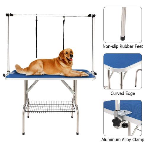  Haige Pet Your Pet Nanny Professional Adjustable Heavy Duty Dog Pet Grooming Table W/Arm & Noose & Mesh Tray,Maximum Capacity Up to 250LB