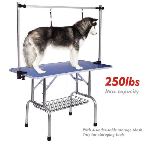 Haige Pet Your Pet Nanny Professional Adjustable Heavy Duty Dog Pet Grooming Table W/Arm & Noose & Mesh Tray,Maximum Capacity Up to 250LB