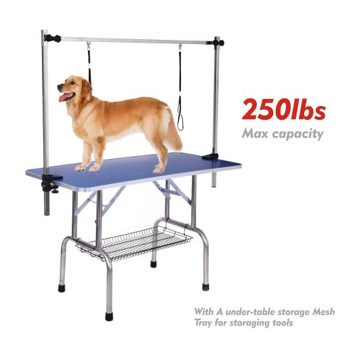  Haige Pet Your Pet Nanny Professional Adjustable Heavy Duty Dog Pet Grooming Table W/Arm & Noose & Mesh Tray,Maximum Capacity Up to 250LB