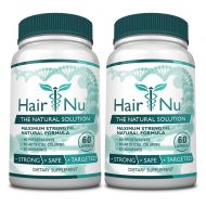 HairNu 500mcg Biotin and 20 Vitamins and Nutrients for hair Growth, 2 Bottles (2 Months Supply)