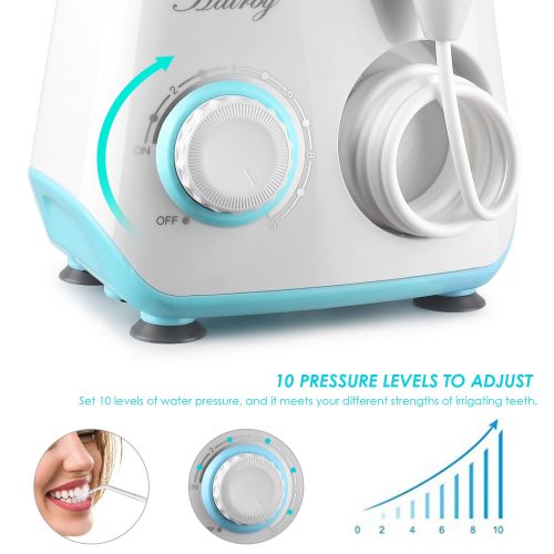  Hairby Water Flosser Oral Irrigator, HAIRBY Dental Leakproof 600ML Capacity with 8 Multifunctional Jet Tips...