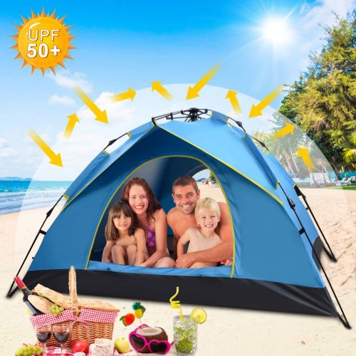  Hairy Nose Bear Tents for Camping 3- 4 Person ,Instant Pop Up Tents for Camping, Beach Tents for Family,Folding Waterproof Tent for Outdoor Camping