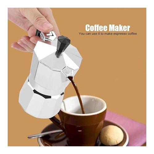  1 Cup 30ml Aluminum Italian Mocha Pot Coffee Machine for Home Office, Detachable