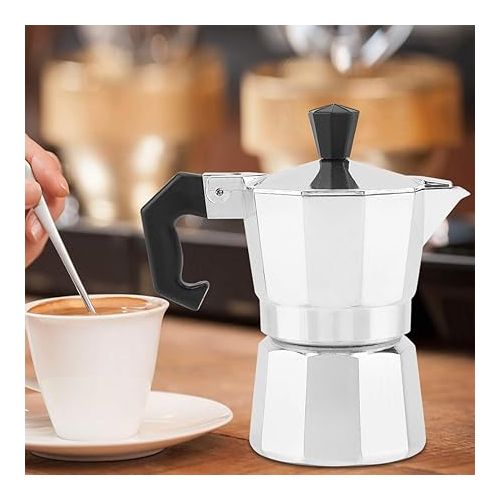  1 Cup 30ml Aluminum Italian Mocha Pot Coffee Machine for Home Office, Detachable