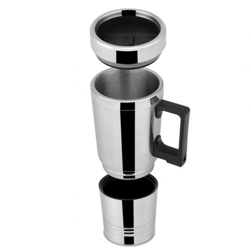  Hakeeta Heizbecher, 12V / 24V 300ml Wasserkocher, halten Sie Ihr heisses Wasser, Kaffee, Milch, Tee oder andere Getranke warm(12V)