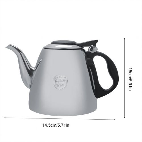  Hakeeta Edelstahl Teekessel, Herd Heisswasserkocher Tee Kaffeekanne Wasserkocher Hitzebestandiger Korrosionsschutz mit ergonomischem Silikongriff fuer Hauskaffee oder Camping (1.2L/1.5L)(1.5