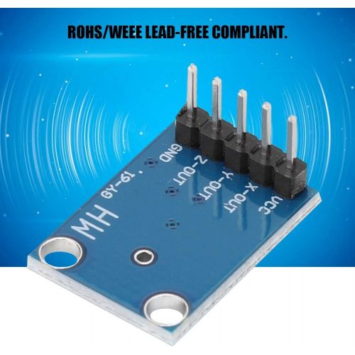  Hakeeta Accelerometer Module ADXL335(Welded), for Arduino, 3 Axis Tilt Angle Sensor, Small Size, Thin, Low Power Consumption, Measuring Static Gravitational and Dynamic Acceleratio