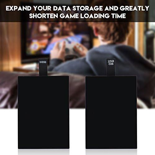  Hakeeta 120GB HDD Hard Drive Disk Replacement Expand The Memory Kit for Xbox 360 Internal Slim to Upgrade Your Xbox Hard Drive and Expand Your Data Storage Black wear-Resistant and Drop-Re