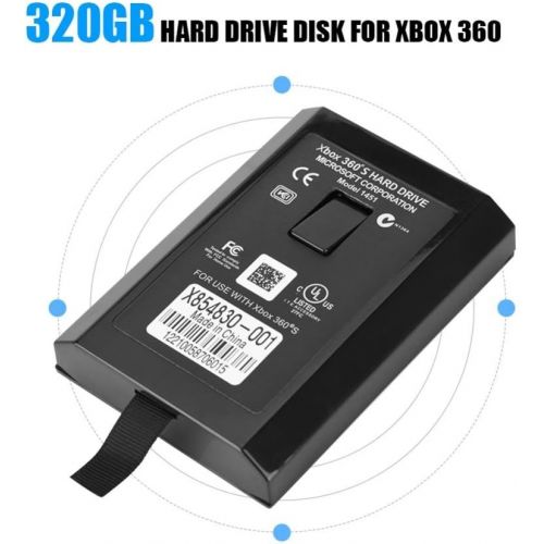  Hakeeta 320G Hard Drive, HDD for Xbox 360 Slim Precise Interfaces, Hard Disk, Data Storage, External, Portable, Wear Resistant, Anti-Fall, Easy to Install and Carry