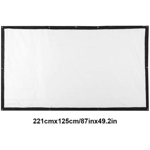  Hakeeta 16:9 HD 100-Inch Projector Screen Curtain, for Multiple Scenes, Foldable Anti-Crease, Easy to Carry, Matte White, Perfect for Home Outdoor Movies