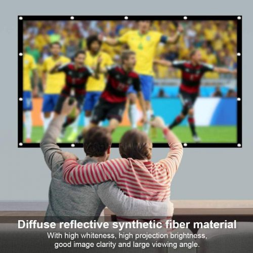  Hakeeta 16:9 HD 100-Inch Projector Screen Curtain, for Multiple Scenes, Foldable Anti-Crease, Easy to Carry, Matte White, Perfect for Home Outdoor Movies