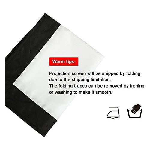  Hakeeta Projector Screen, 60-150 inch HD Portable Foldable White Projector Curtain Projection Screen Anti-Crease 16:9 Movies Screen for Projector Home Theater Outdoor/Indoor