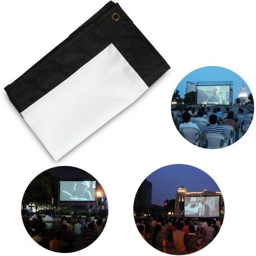  Hakeeta Projector Screen, 60-150 inch HD Portable Foldable White Projector Curtain Projection Screen Anti-Crease 16:9 Movies Screen for Projector Home Theater Outdoor/Indoor