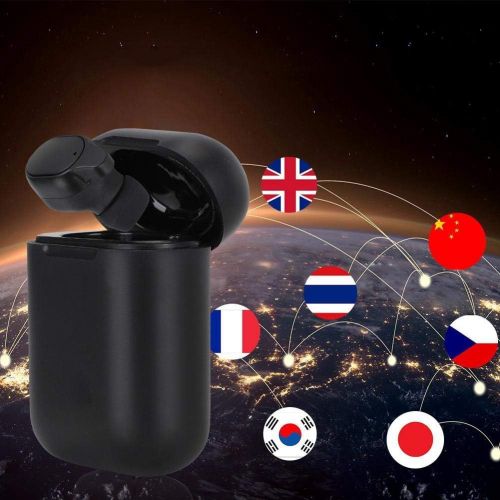  Hakeeta Translator Headset Wireless with Portable Charging Box, Real-time, More Than 33 Languages, for Business Study Travel, Stereo, High Sound Quality, Accurate Pronunciation