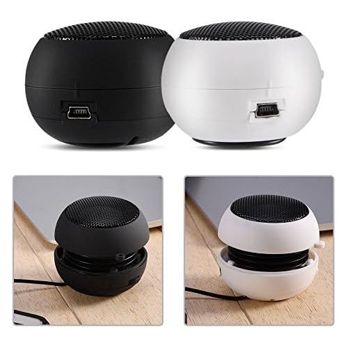  [아마존베스트]Hakeeta Mini Portable Telescopic Speaker for Computer Smartphone MP3 Tablet - Lightweight, Easy to Carry - USB Powered - High Understanding Sound - 2 Colours (Black)