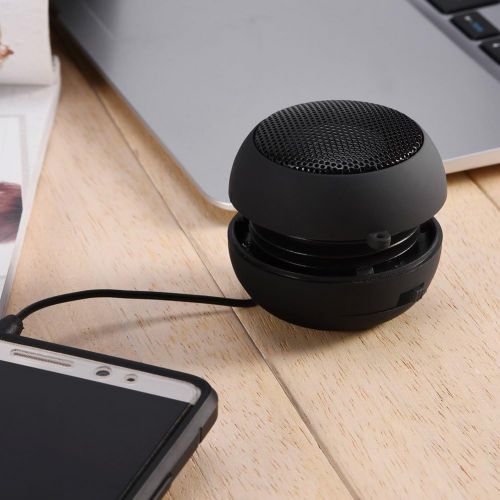  [아마존베스트]Hakeeta Mini Portable Telescopic Speaker for Computer Smartphone MP3 Tablet - Lightweight, Easy to Carry - USB Powered - High Understanding Sound - 2 Colours (Black)