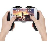 [아마존베스트]Hakeeta Mobile gaming controller, game phone grip heat dissipation joystick smartphone gamepad heat dissipation with fan, support, power charger finger trigger for PUBG, shooter.