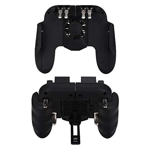  [아마존베스트]Hakeeta Mobile gaming controller, game phone grip heat dissipation joystick smartphone gamepad heat dissipation with fan, support, power charger finger trigger for PUBG, shooter.