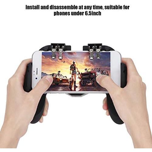  [아마존베스트]Hakeeta Mobile gaming controller, game phone grip heat dissipation joystick smartphone gamepad heat dissipation with fan, support, power charger finger trigger for PUBG, shooter.