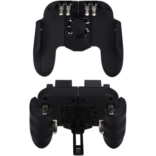  [아마존베스트]Hakeeta Mobile gaming controller, game phone grip heat dissipation joystick smartphone gamepad heat dissipation with fan, support, power charger finger trigger for PUBG, shooter.