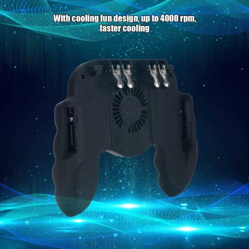  [아마존베스트]Hakeeta Mobile gaming controller, game phone grip heat dissipation joystick smartphone gamepad heat dissipation with fan, support, power charger finger trigger for PUBG, shooter.