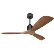 Hakkatronics 52 Ceiling Fan with Remote 6 Speed Timing Quiet Ceiling Fans for Indoor Outdoor, Reversible DC Motor, Walnut Blade