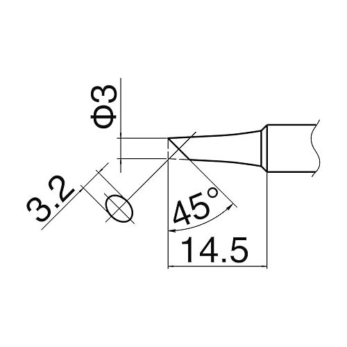  Hakko Soldering Iron Tip, T18-C3 (3mm)