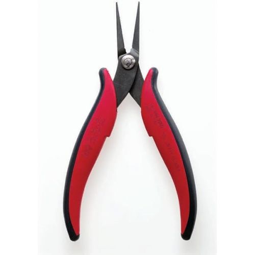 Hakko CHP PN-2007 Long-Nose Pliers, Flat Nose, Flat Outside Edge, Serrated Jaws, 32mm Jaw Length, 3mm Nose Width, 3mm Thick Steel, Original Version
