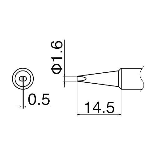  Hakko T18D16P Tip for Fx-888 Station, 1.6mm