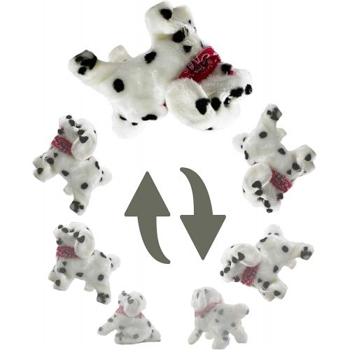  [아마존베스트]Haktoys Flip Over Puppy | Battery Operated Somersaulting, Walking, Sitting, Mechanical Barking Electronic Plush Cute Animal Dalmatian Dog | 7” Tall, Safe & Durable | Gift Toy for T