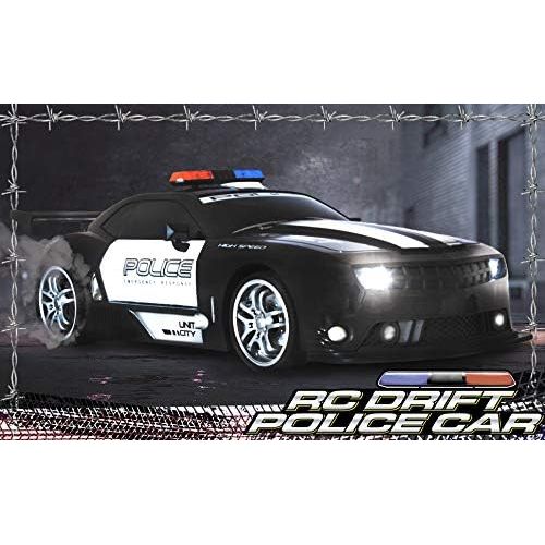  Haktoys Remote Control Police Car RC High Speed Cop Chase 1:12 Scale Radio Control Patrol Sports Vehicle with Headlights