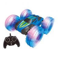 Haktoys HAK168 Double-Sided Off-Road 2.4GHz High Performance RC Stunt Car Monster Crawler with Bright LED Lights and Tumbling, Spinning Action, Safe and Durable, Present Toy for Ki