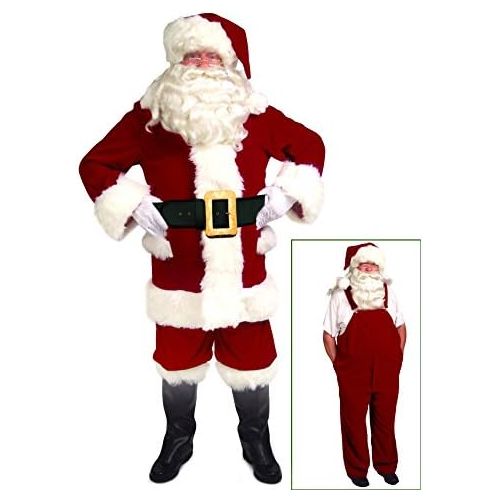  Halco Velvet Santa Suit wOveralls Crimson Red