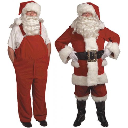  Halco Velvet Santa Suit wOveralls Crimson Red