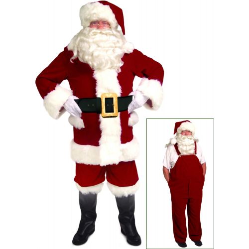  Halco Velvet Santa Suit wOveralls Crimson Red