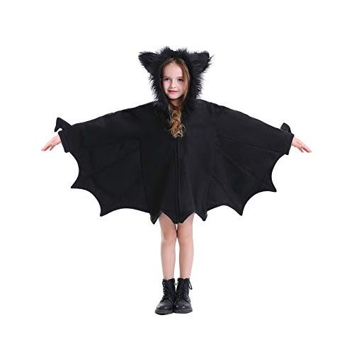  할로윈 용품Halfjuly Bat Costume for Kids Animal Cosplay Girls Black Cute Cozy Children Halloween Vampire Zipper Dress