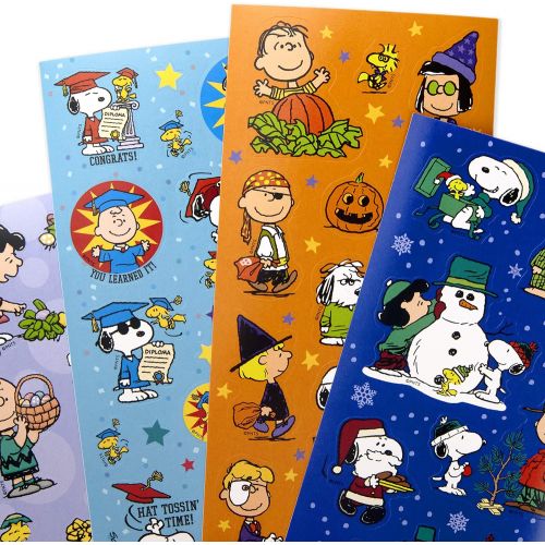  Hallmark Peanuts Stickers for Kids (Pack of 237 Stickers, 12 Sheets?All Occasion, Halloween, Valentines Day, Holiday)