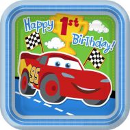 Hallmark Disney/Pixar Cars 1st Birthday Champ 9 Lunch Plates 8 Pack