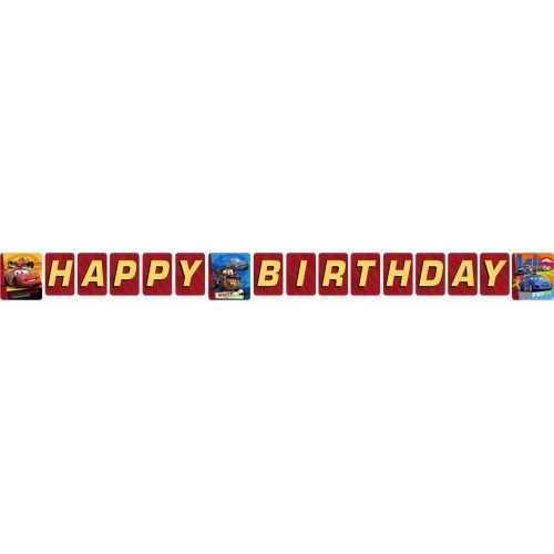  Hallmark Disney Cars 2 Party Supplies Jointed Banner 8.35ft Long