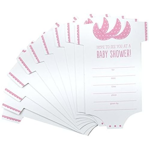  Hallmark Baby Shower Invitations, Onesie (Pack of 10 Invites and Envelopes for Baby Girl)