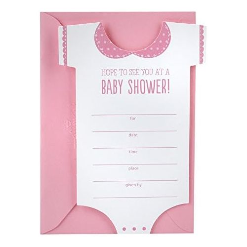  Hallmark Baby Shower Invitations, Onesie (Pack of 10 Invites and Envelopes for Baby Girl)