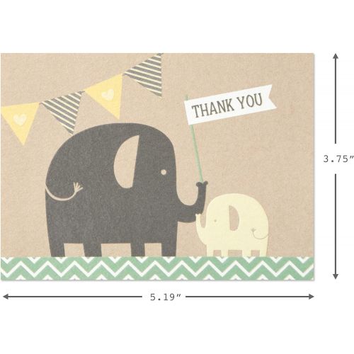  Hallmark Baby Shower Thank You Cards, Elephants (10 Cards with Envelopes)