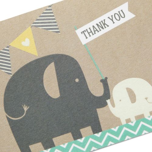  Hallmark Baby Shower Thank You Cards, Elephants (10 Cards with Envelopes)