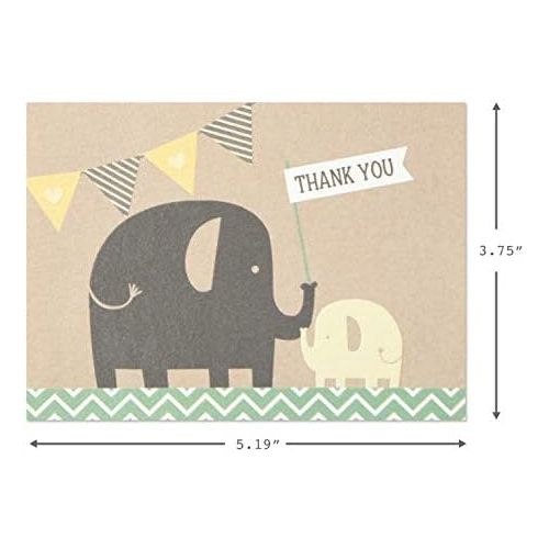  Hallmark Baby Shower Thank You Cards, Elephants (10 Cards with Envelopes)