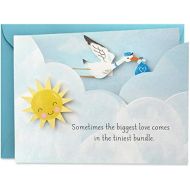 Hallmark Paper Wonder Paper Craft Baby Shower Card for Baby Boy (Stork) - 499RZW1027